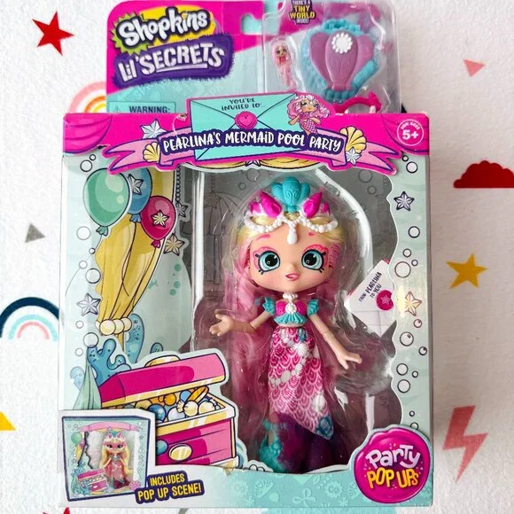 NEW Shopkins Lil Secrets Party Pop Ups Pearlina Doll